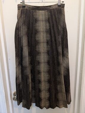 Les Compelli Metallic Pleated Skirt Retro US 4/6 Made in France Unique